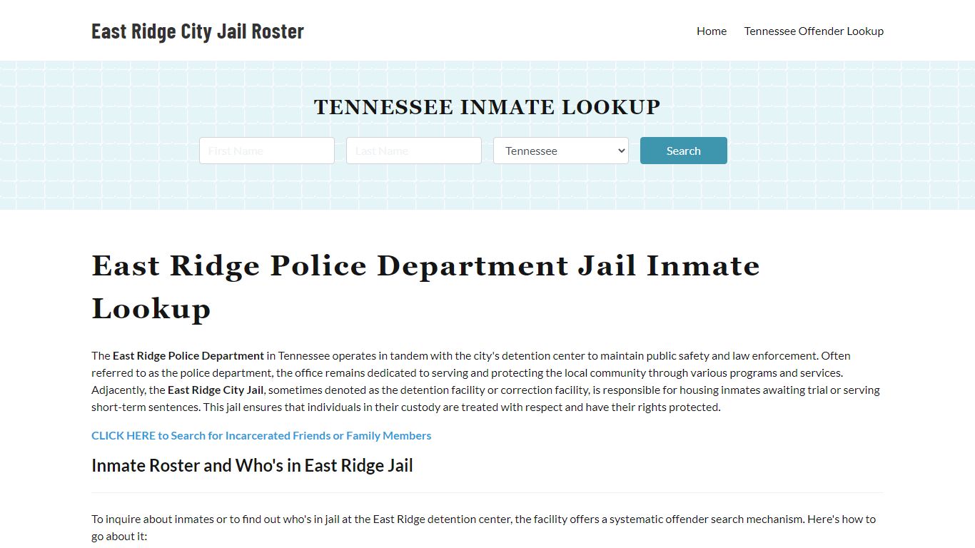 East Ridge Police Department & City Jail, TN Inmate Roster, Arrests ...